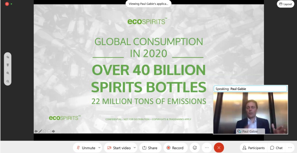 Screenshot 4: Mr Paul Gabie sharing on the problem of single use glass waste in the wine and spirits industry