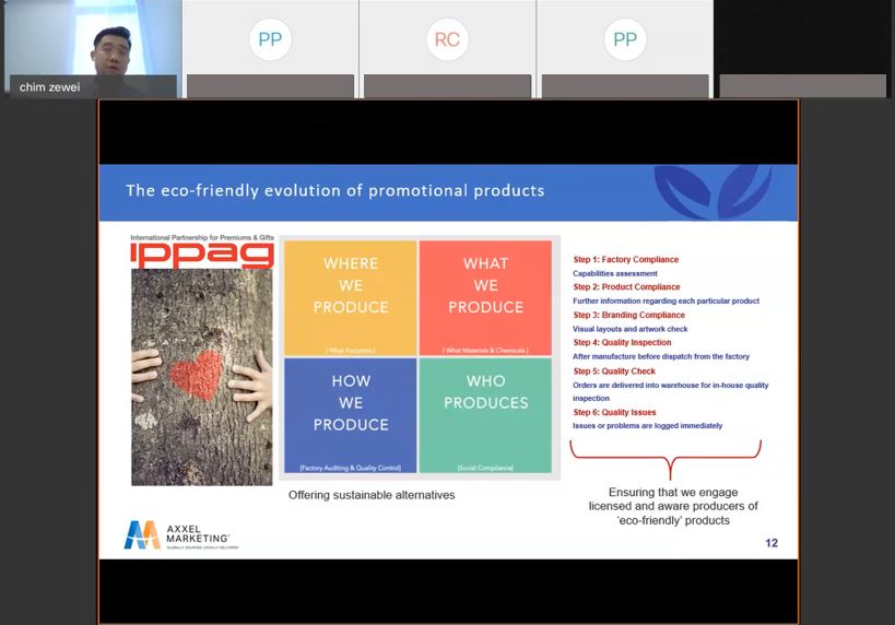 Screenshot 3: Mr Chim Zewei shared on the overview of the corporate gifting industry in Singapore 